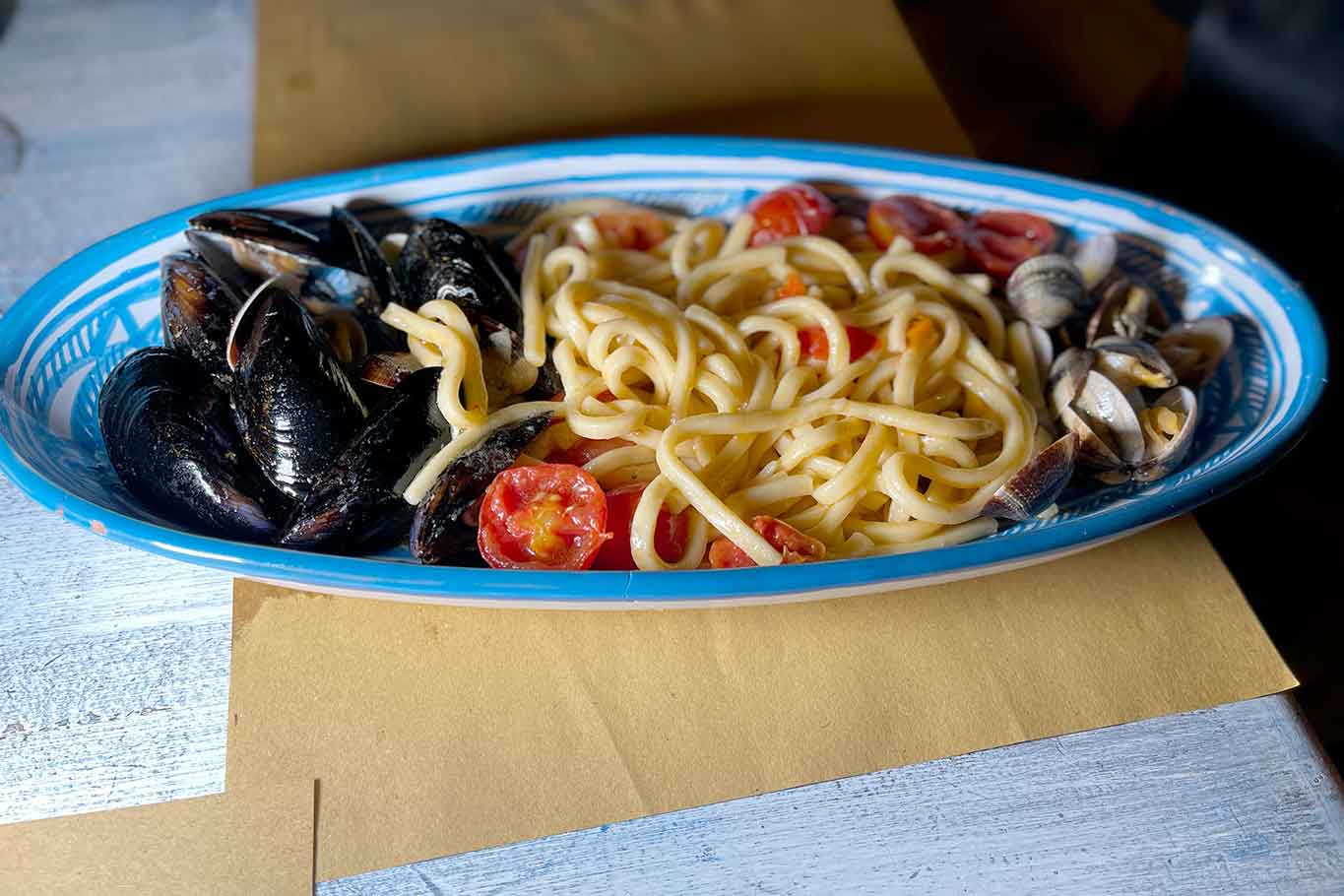 scialatielli cozze e vongole La Taverna del Guarracino Acciaroli