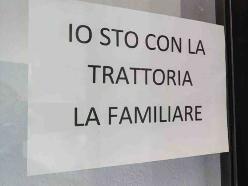 trattoria la Familiare Albissola cena recensione negativa cartello sostegno