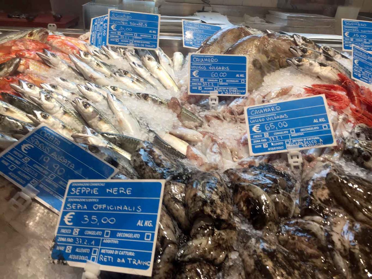 prezzi del pesce al Mercato Centrale Milano