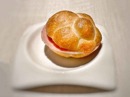 Imàgo ristorante Hassler Roma pane e mortadella