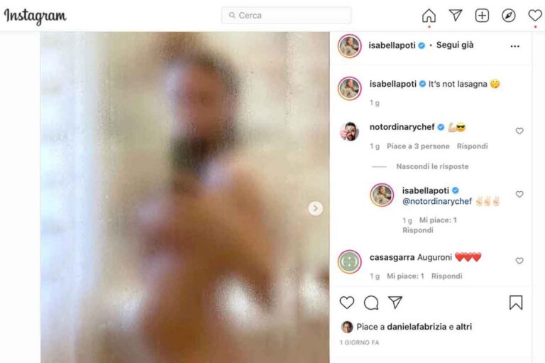 It’s not lasagna, Isabella Potì annuncia la gravidanza su Instagram