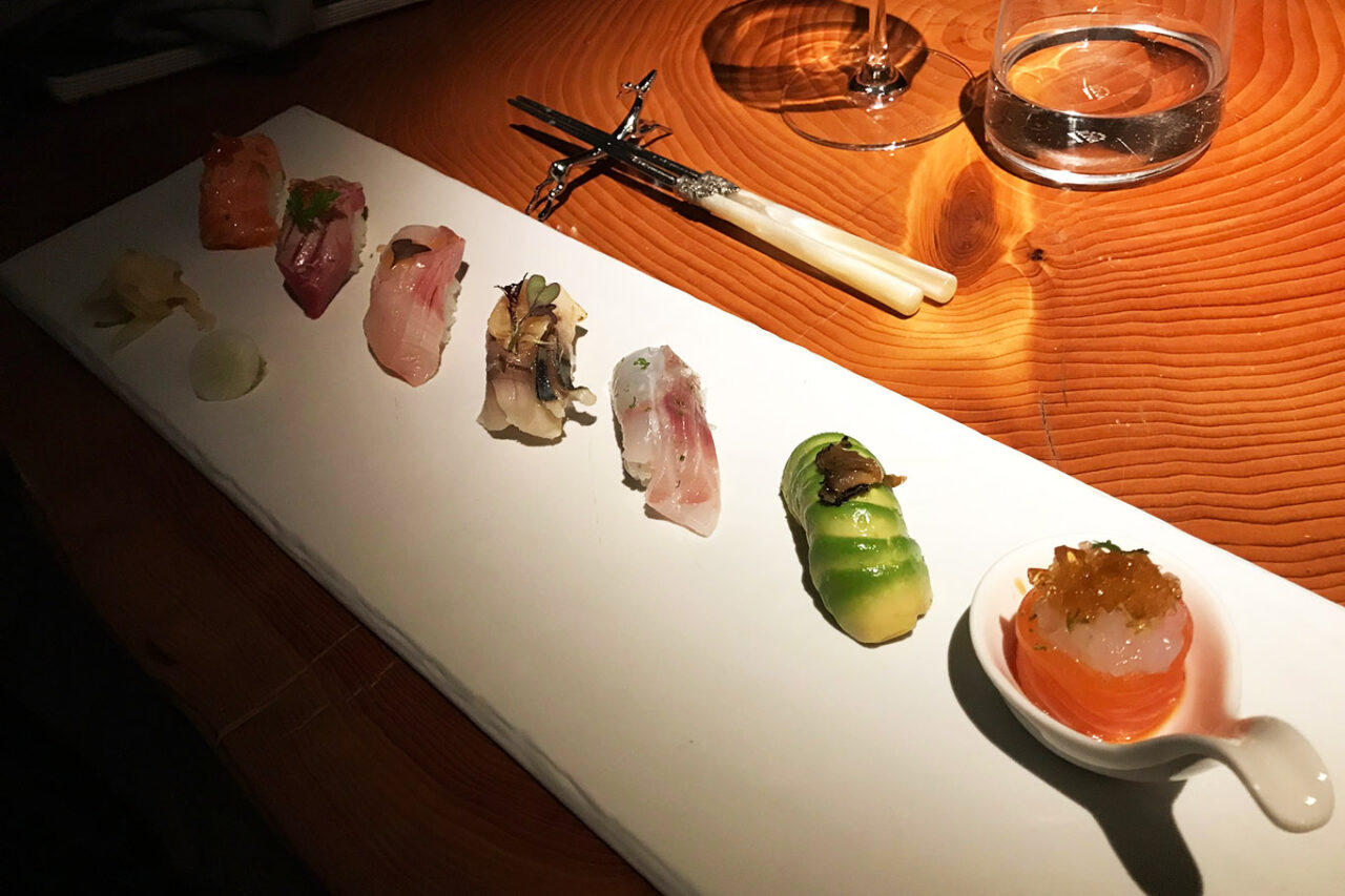 Mu fish nigri sushi Jun style 7 pezzi