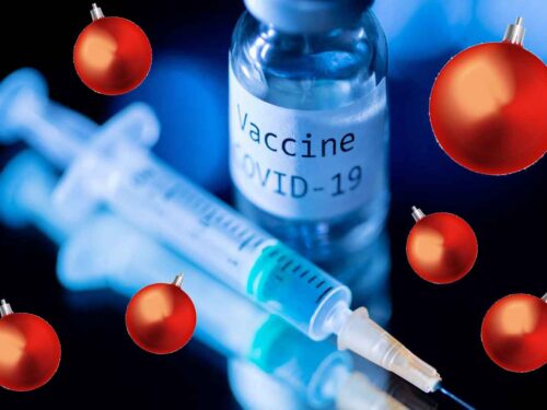 vaccini covid iniezione palle Natale green pass