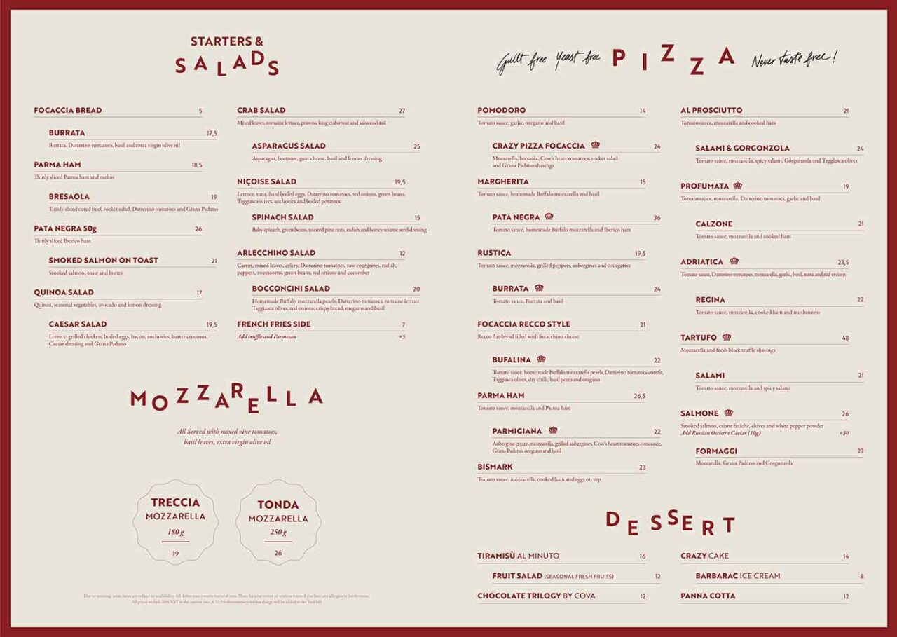 prezzi Crazy Pizza Montecarlo