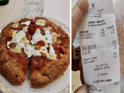 Pizza Cracco prezzo 22 euro