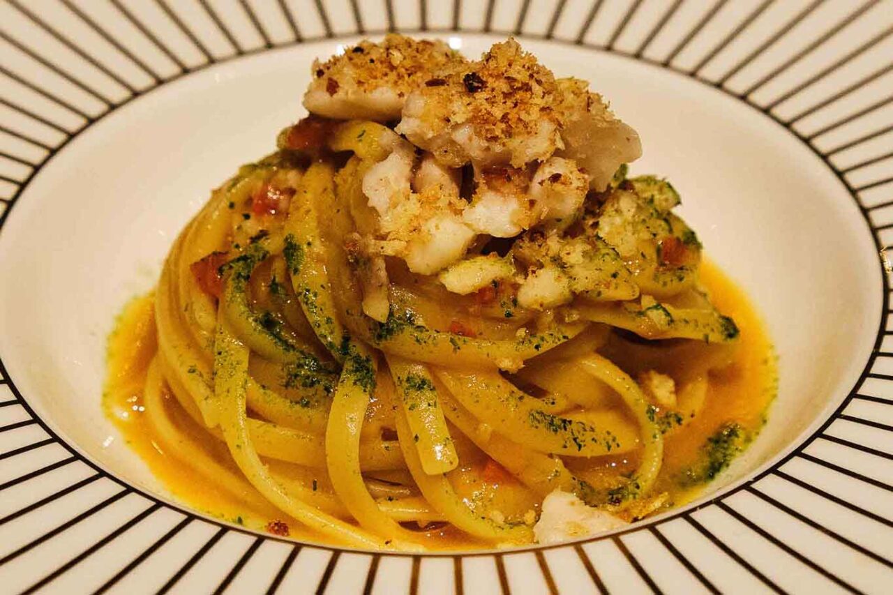 linguine ajo ojo e scorfano