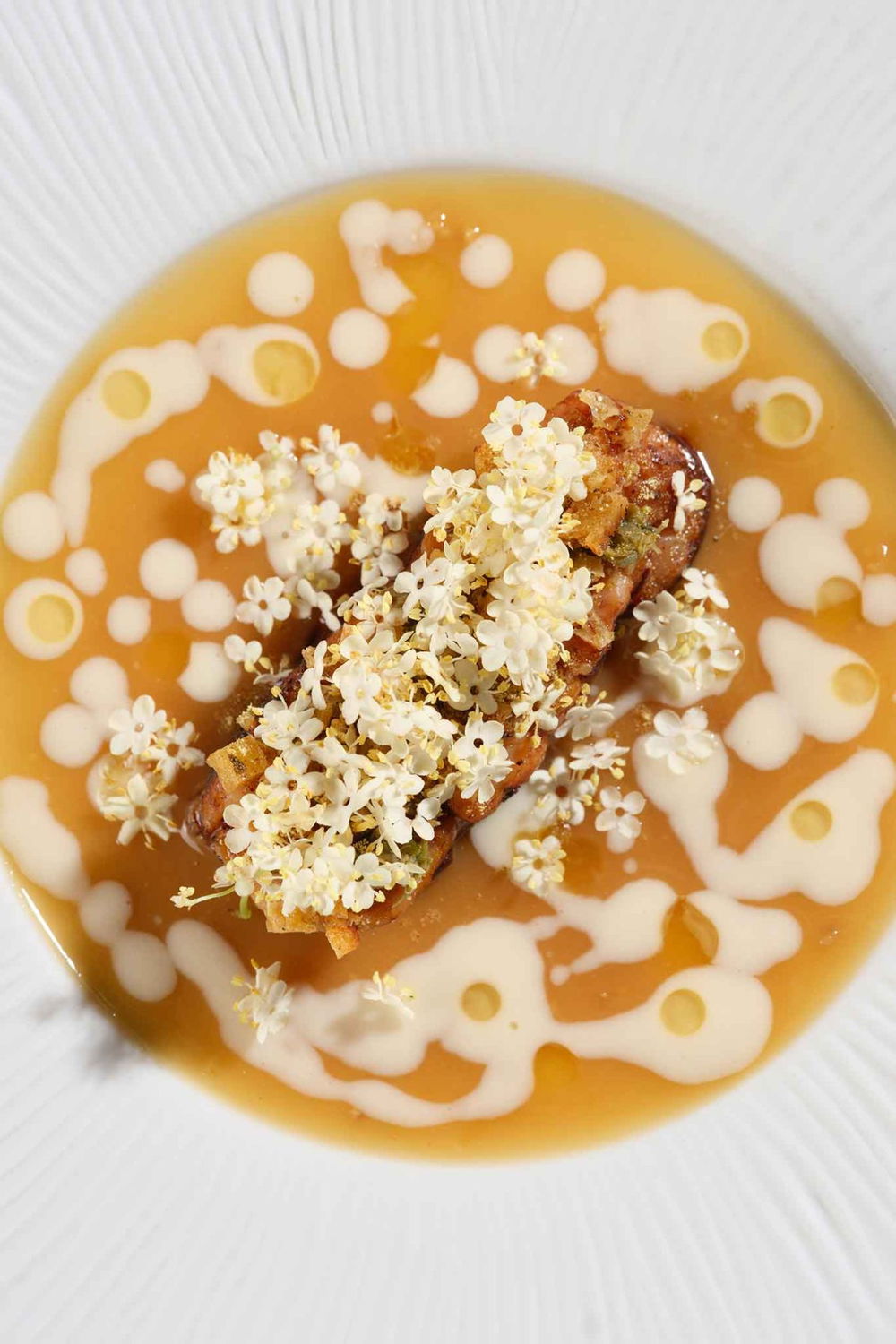 animella e fiori di sambuco del ristorante Imàgo dell'Hotel Hassler a Trinità dei Monti a Roma