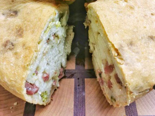Tortano di Pasqua di Peppe Guida con gli asparagi