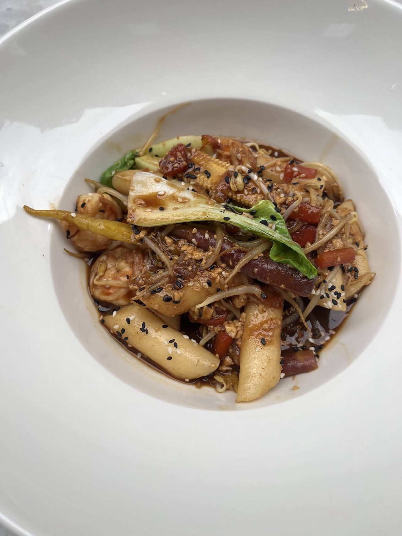 El Crab Gnocchi di riso tamarindo tufo gamberi e verdure di stagione