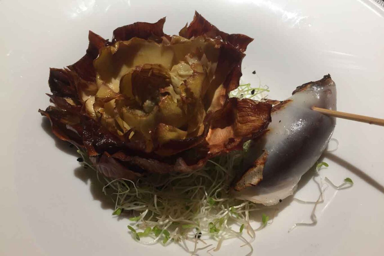 calamaro ripieno carciofo fritto osteriva hyatt venezia alessandro cocco