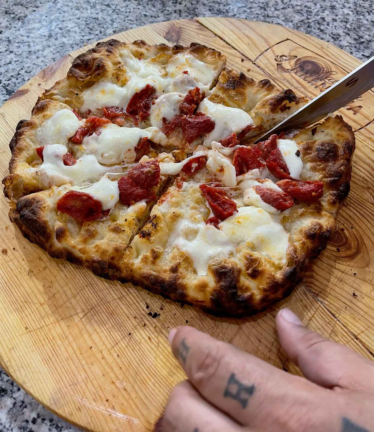 il fiordilatte sulla pizza tripla cottura di Martucci