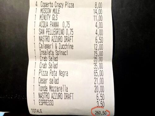 Crazy Pizza conto