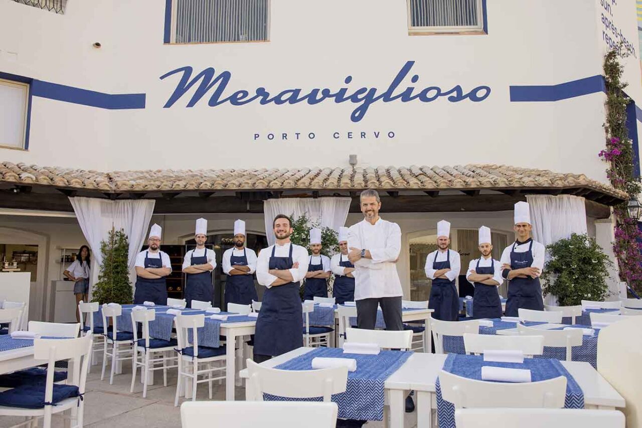 Andrea Berton e la brigata al ristorante Meraviglioso in Sardegna