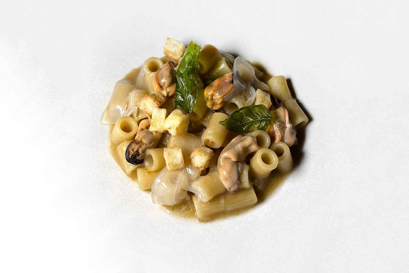 ristorante Rumi ad Ascea: tubetti cozze e lardo