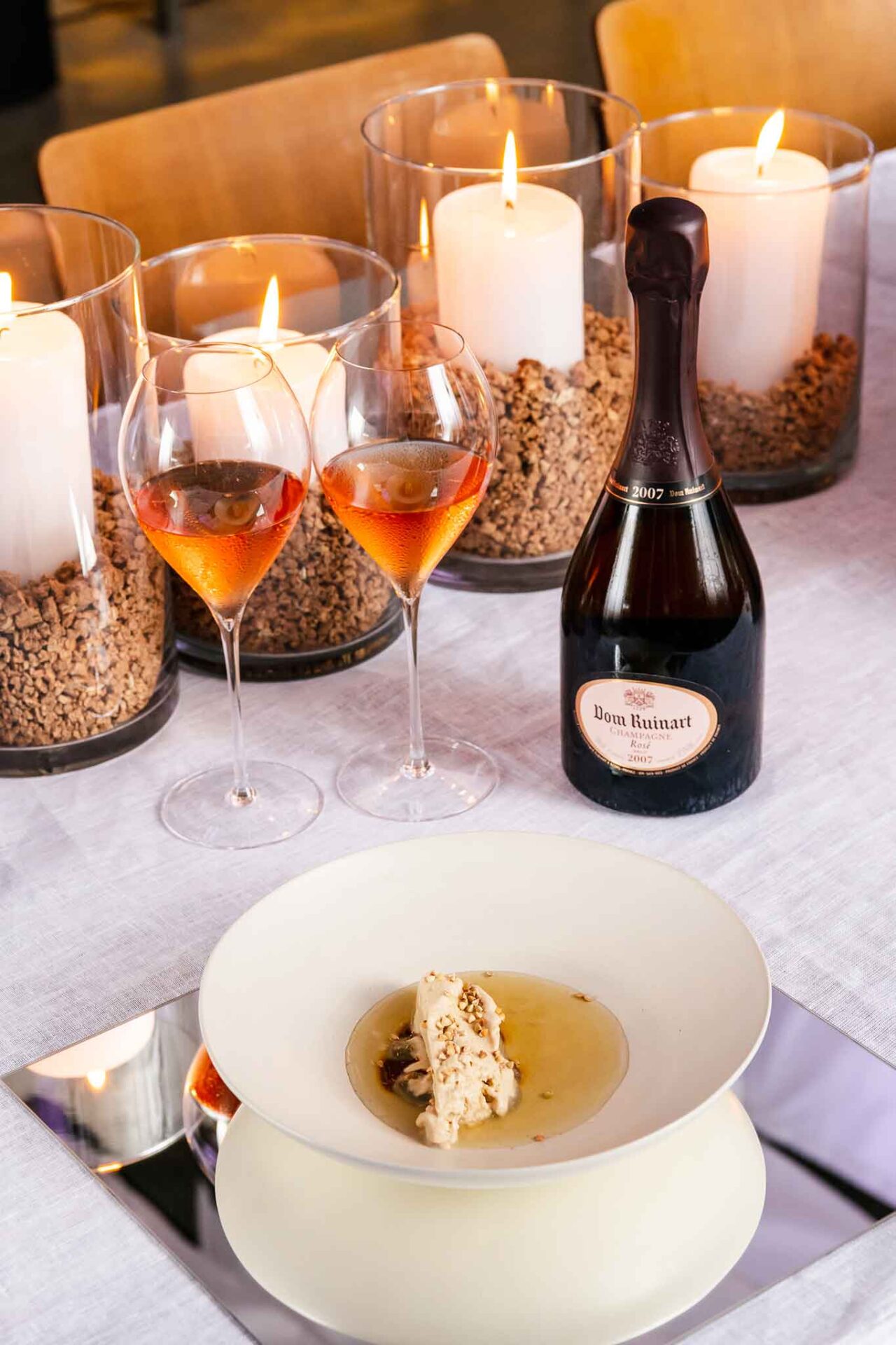 champagne Dom Ruinart 2010 e gelato