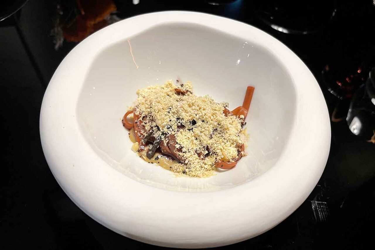 menu del ristorante Idylio a Roma: tagliatelle alla cipolla rossa