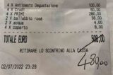 scontrino 508 € cena di pesce a San Bendetto del Tronto