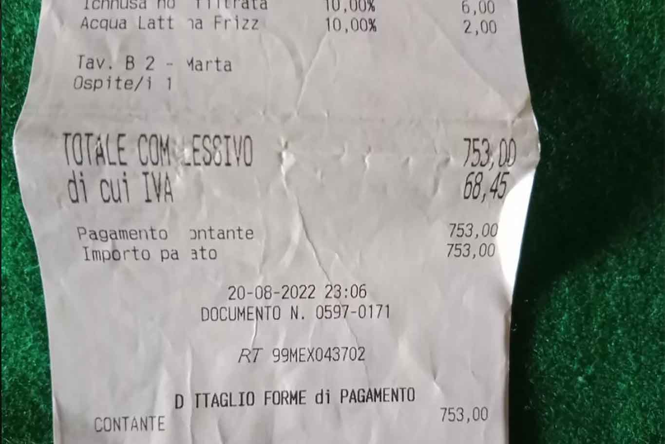 conto da 753 €