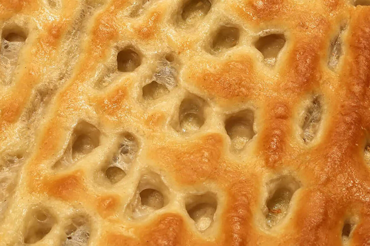 focaccia ligure pozze d'olio