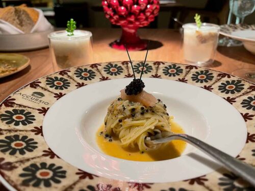 Accursio Ristorante Modica Sicilia spaghetti Brezza marina gambero caviale