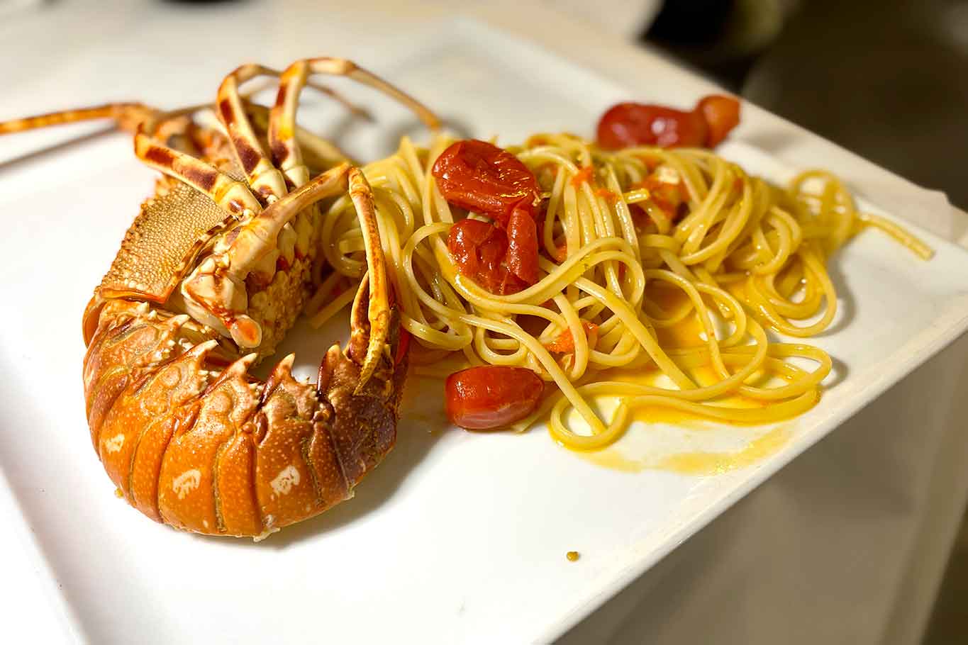 ristorante Il Veliero ad Acciaroli nel Cilento linguine all'aragosta