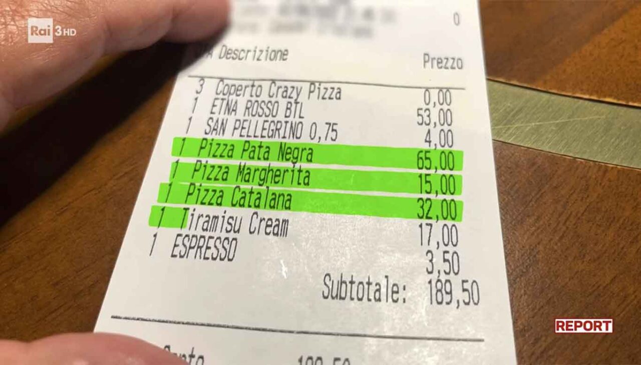 quanto costa la pizza da Briatore