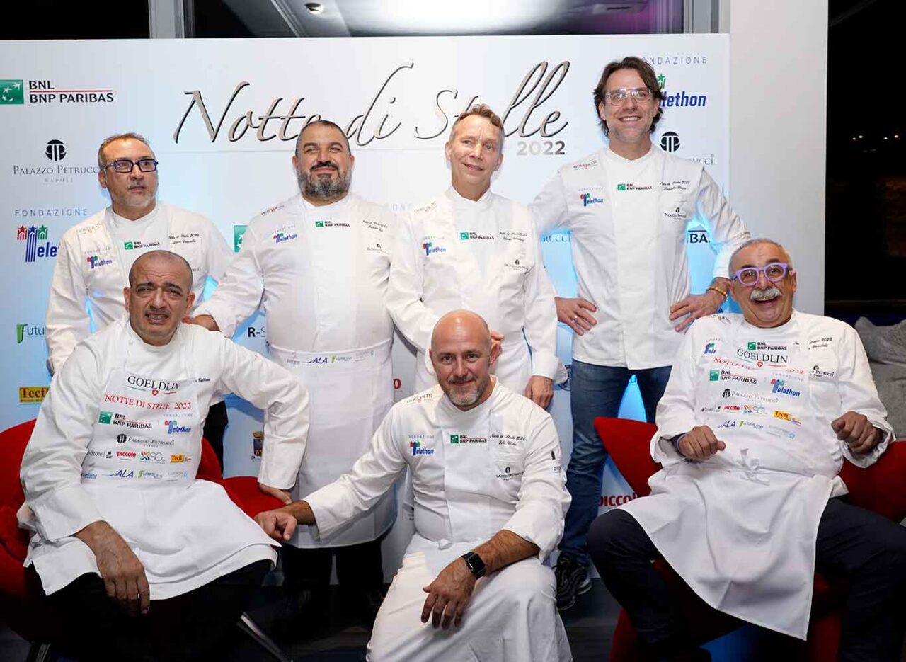 gli chef di Notte di Stelle 2022 a Palazzo Petrucci per Telethon
