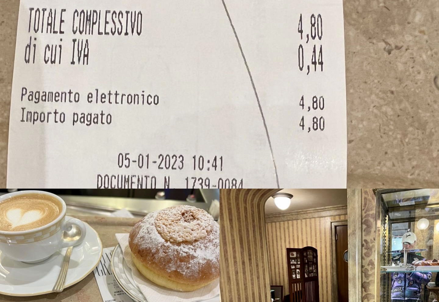 Colazione cracco scontrino