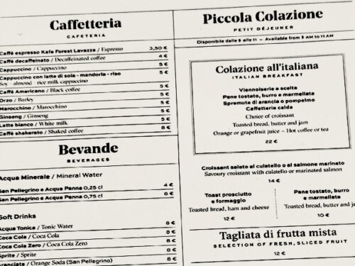 Menu cracco caffè