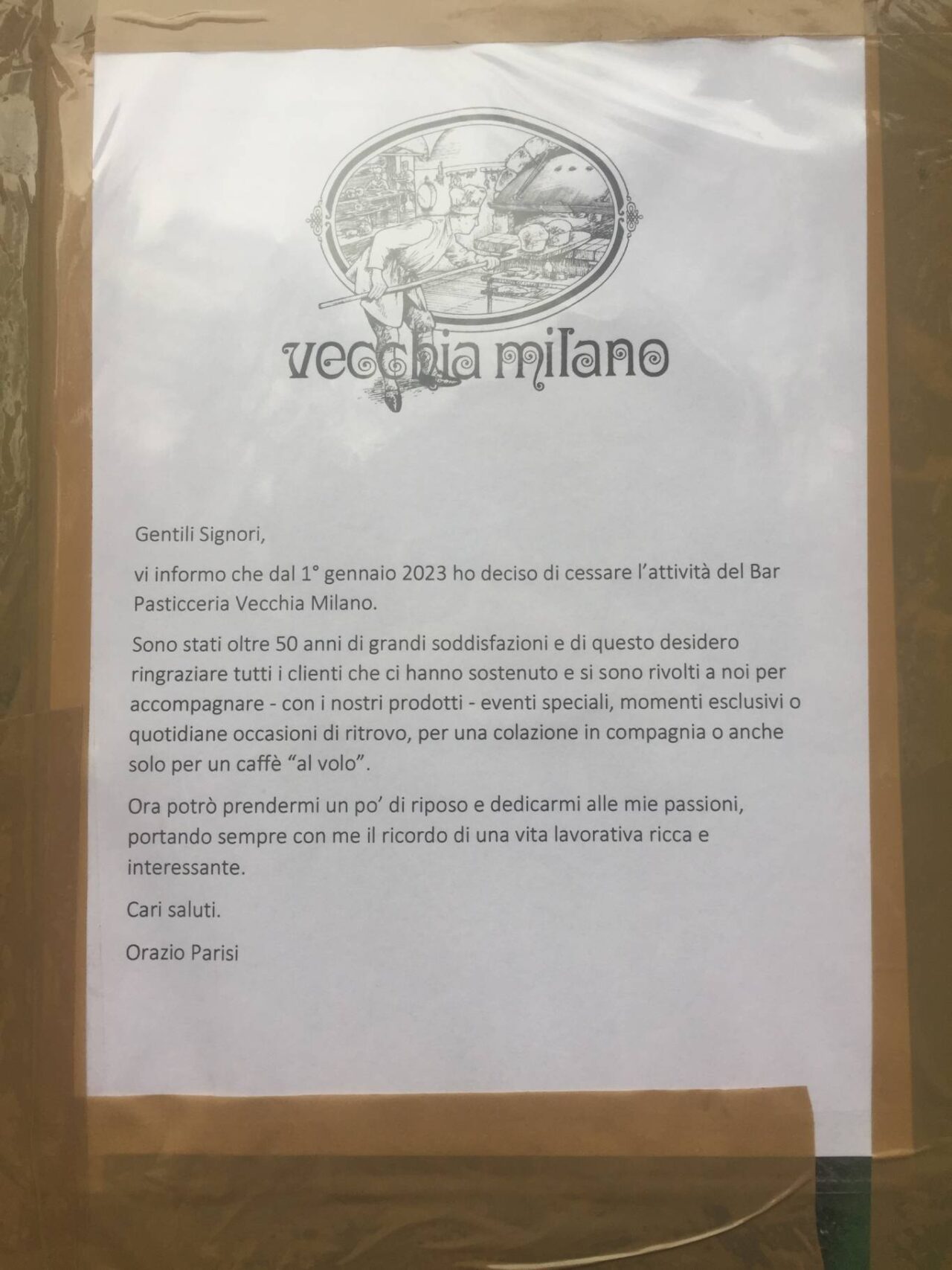 vecchia milano pasticceria lettera