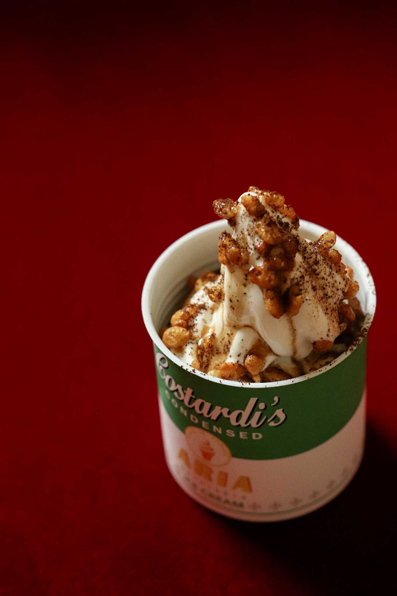 gelato soft in lattina dei Costardi Bros al Caffè San Carlo a Torino: riduzione di birra