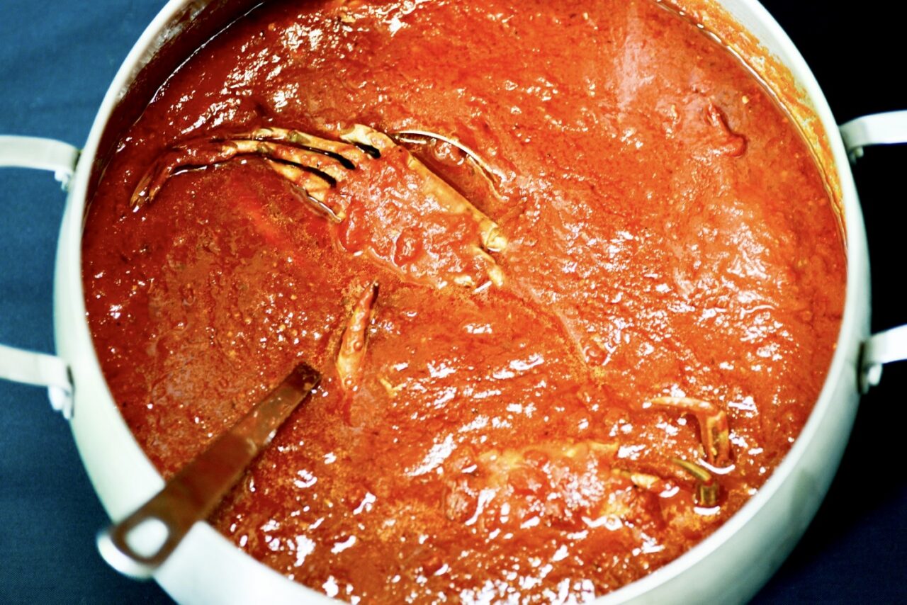 Granchio blu salsa spaghetti