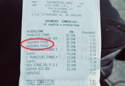 Roma: frigo tax negli scontrini, le bibite costano fino a 40% in più