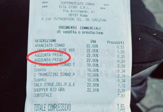 Roma: frigo tax negli scontrini, le bibite costano fino a 40% in più