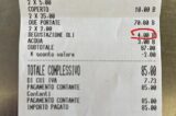 Lo scontrino del ristorante Evo di Alberobello