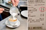 Scontrino schiuma caffè