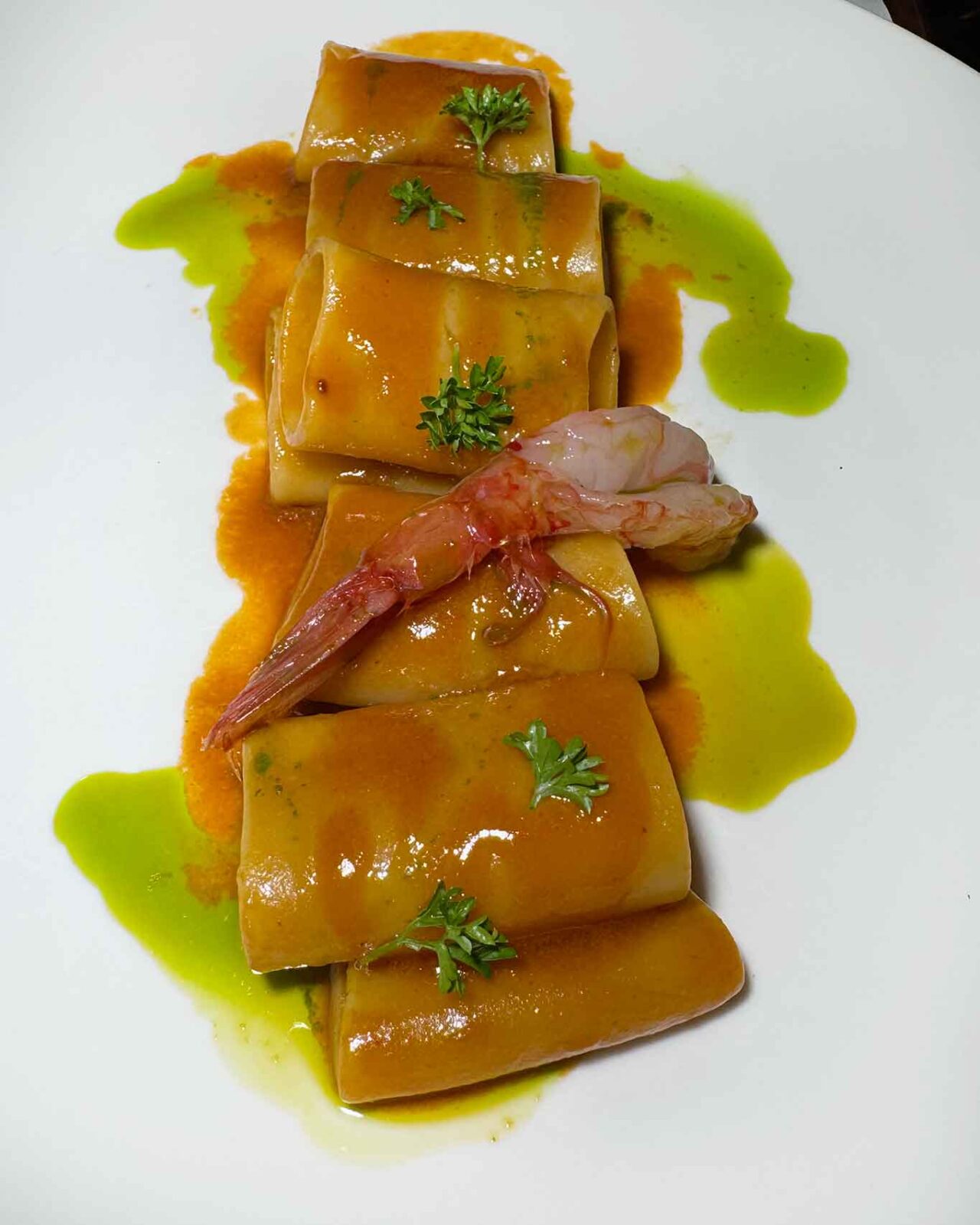 Locanda Le Tre Sorelle a Casal Velino in Cilento: paccheri con gamberi