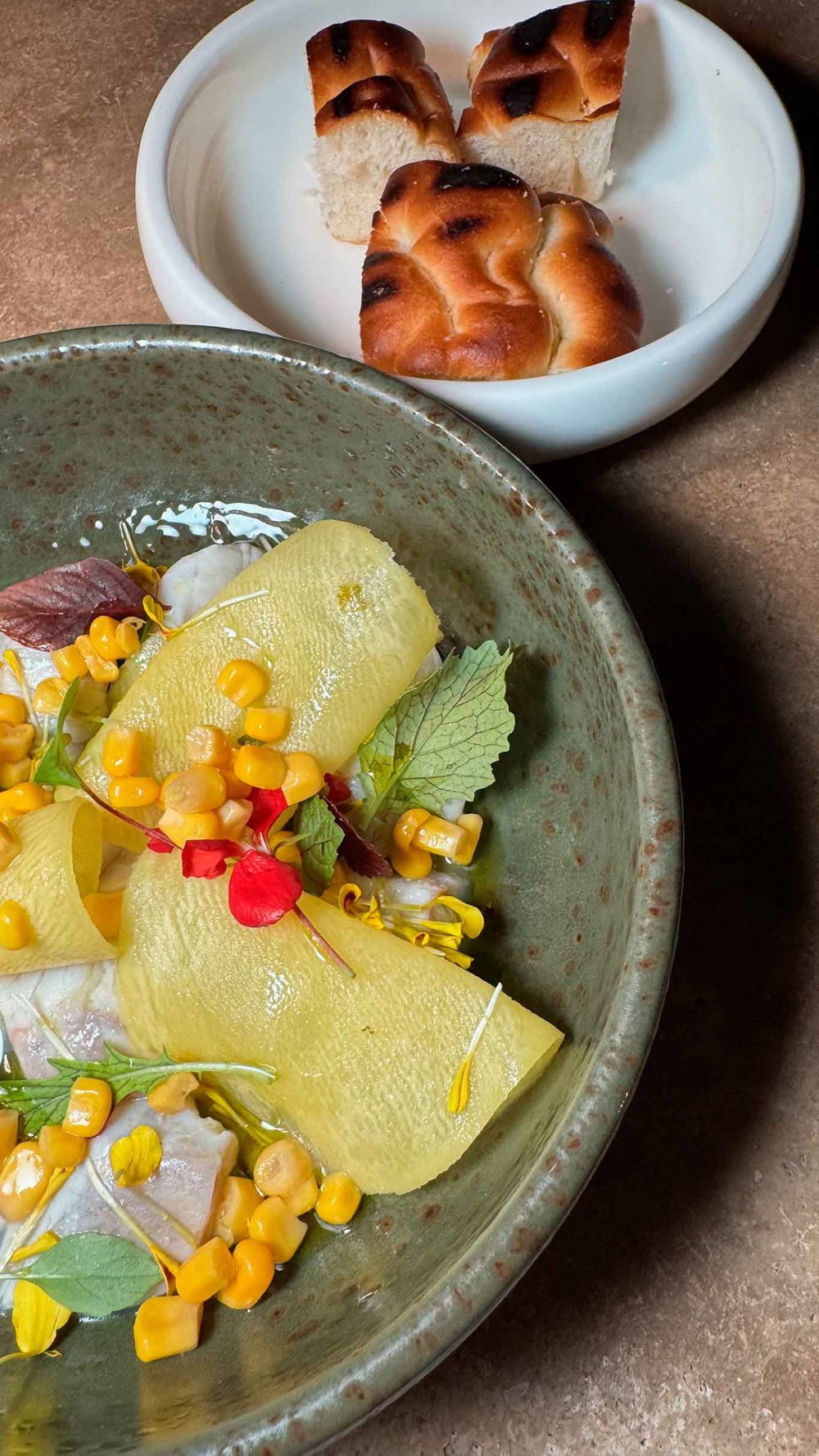 il ceviche del ristorante nel giardino all'aperto di Solum sull'Appia Antica a Roma