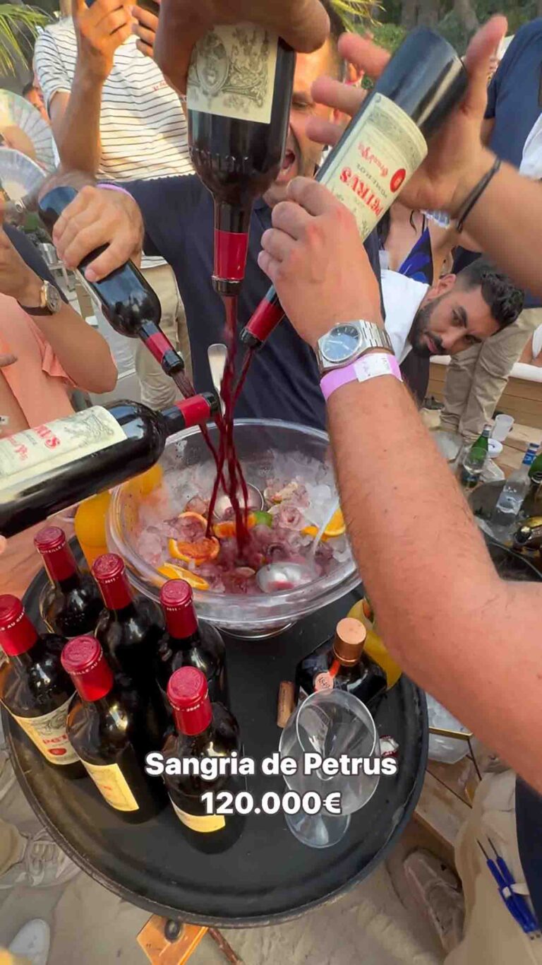 Fare una sangria con 120 mila euro di Petrus non è cosa da tutti