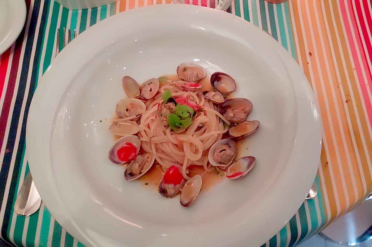 spaghetti alle vongole del ristorante dell'Hotel Graal a Ravello