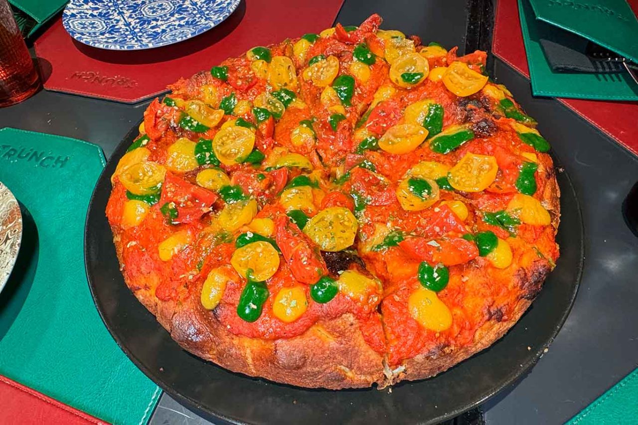 la pizza 3 pomodori nel ruoto della pizzeria Trunch ad Aversa al Campionato 2025