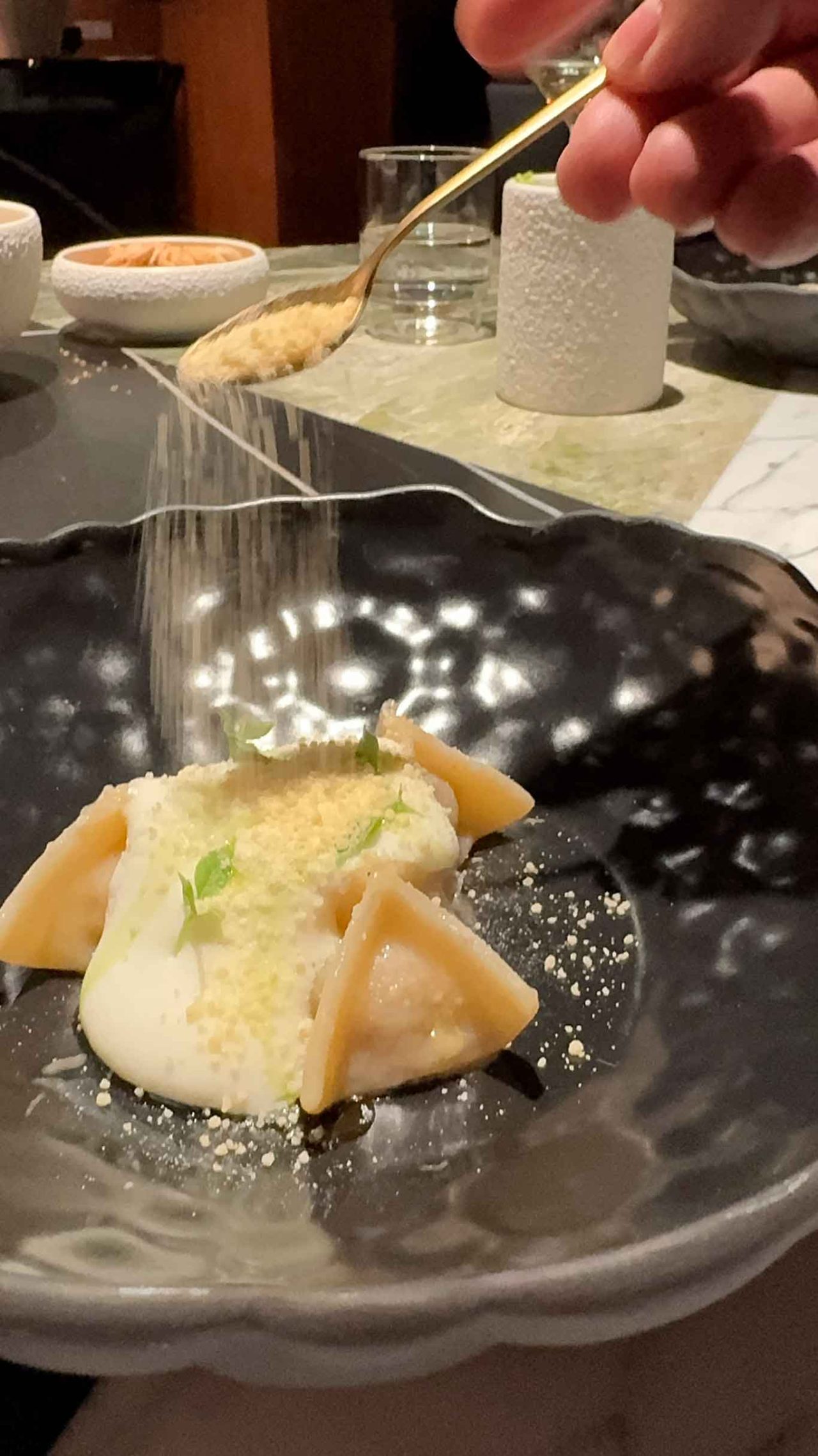 i fagotti di genovese di baccalà al ristorante Cinque Foglie a Battipaglia