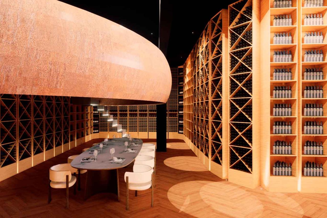 il progetto della nuova cantina del ristorante Cinque Foglie a Battipaglia