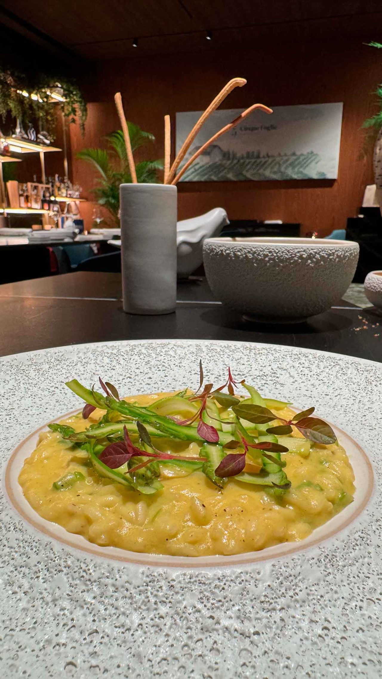 il risotto con gli asparagi del ristorante Cinque Foglie a Battipaglia