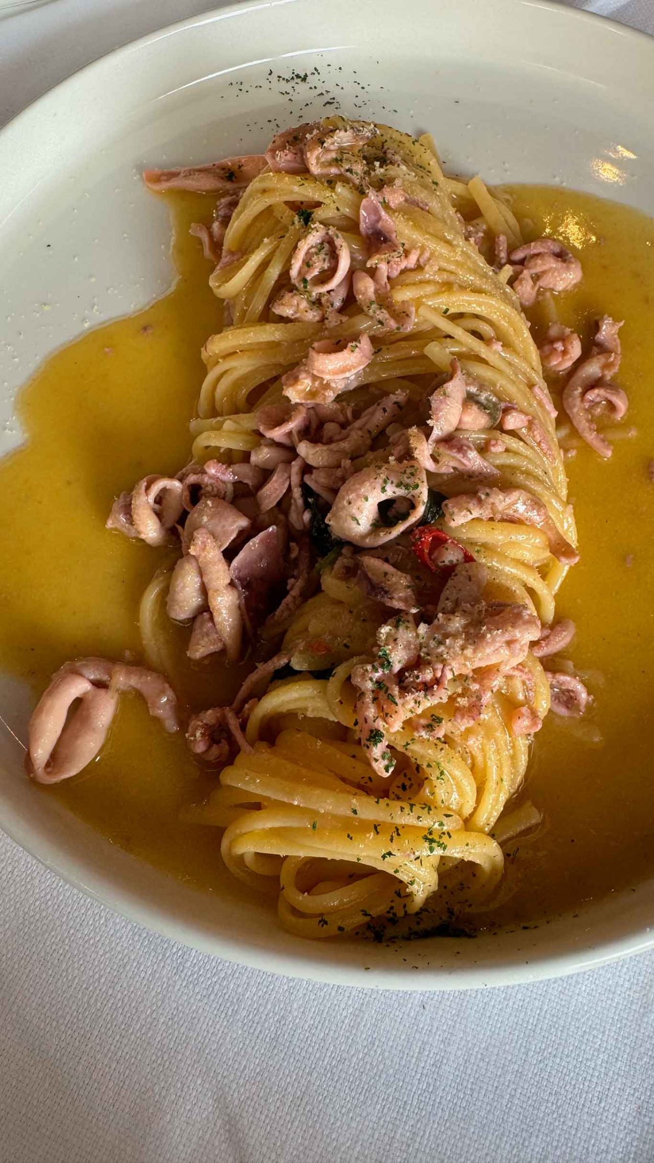 le linguine del ristorante Coremare della Pescheria Don Dò a Torre del Greco