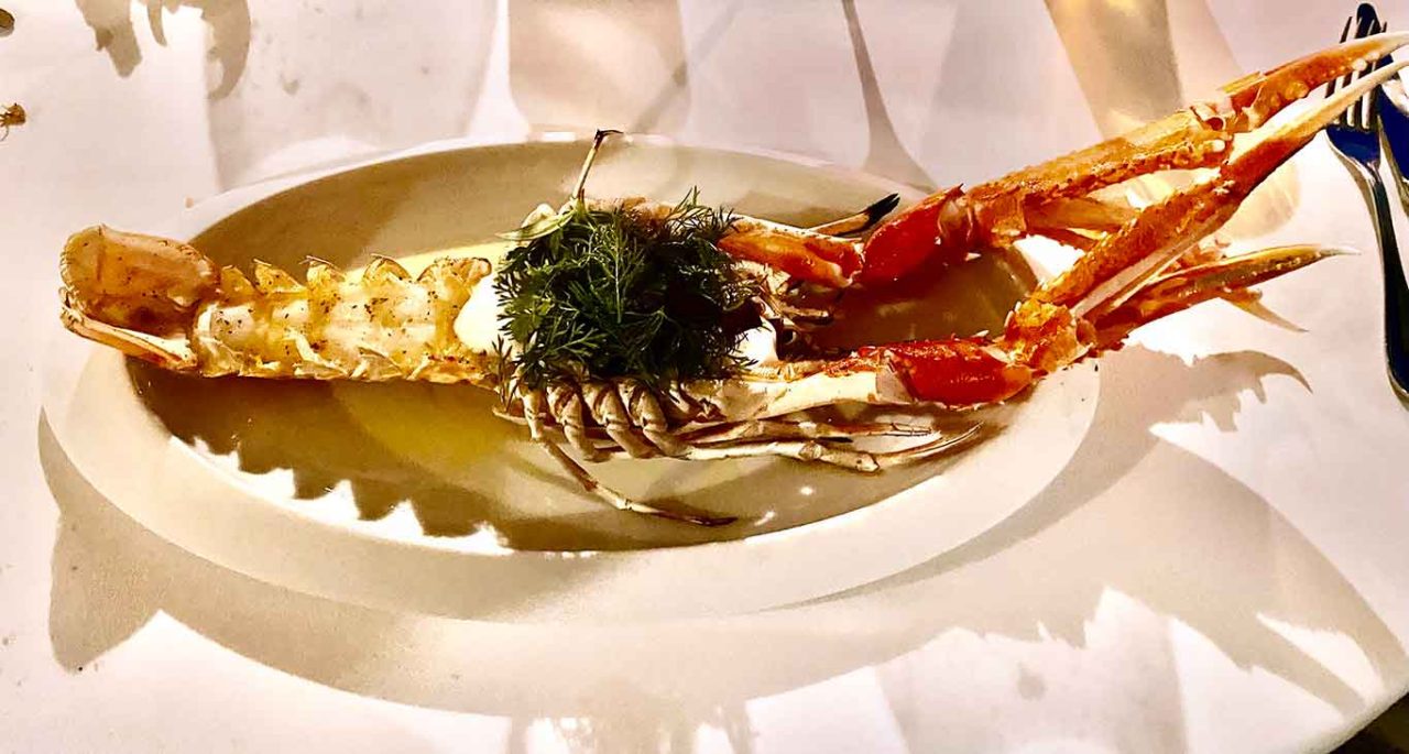 scampone alla brace del ristorante DAV Da Vittorio Cerea a Portofino