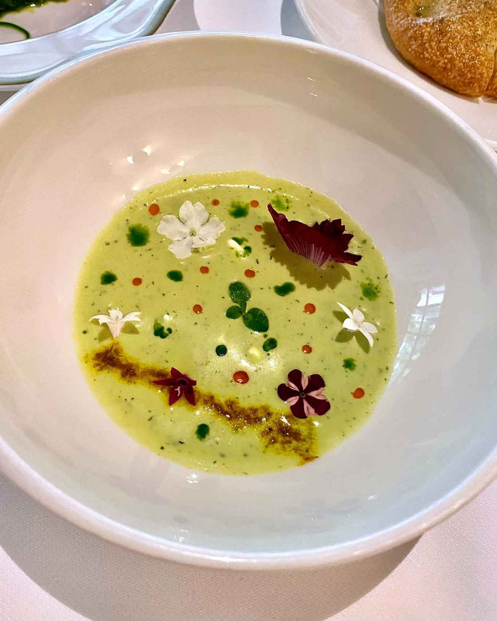 la zuppetta di verdure ed erbe di laguna di Donato Ascani al ristorante Glam di Venezia