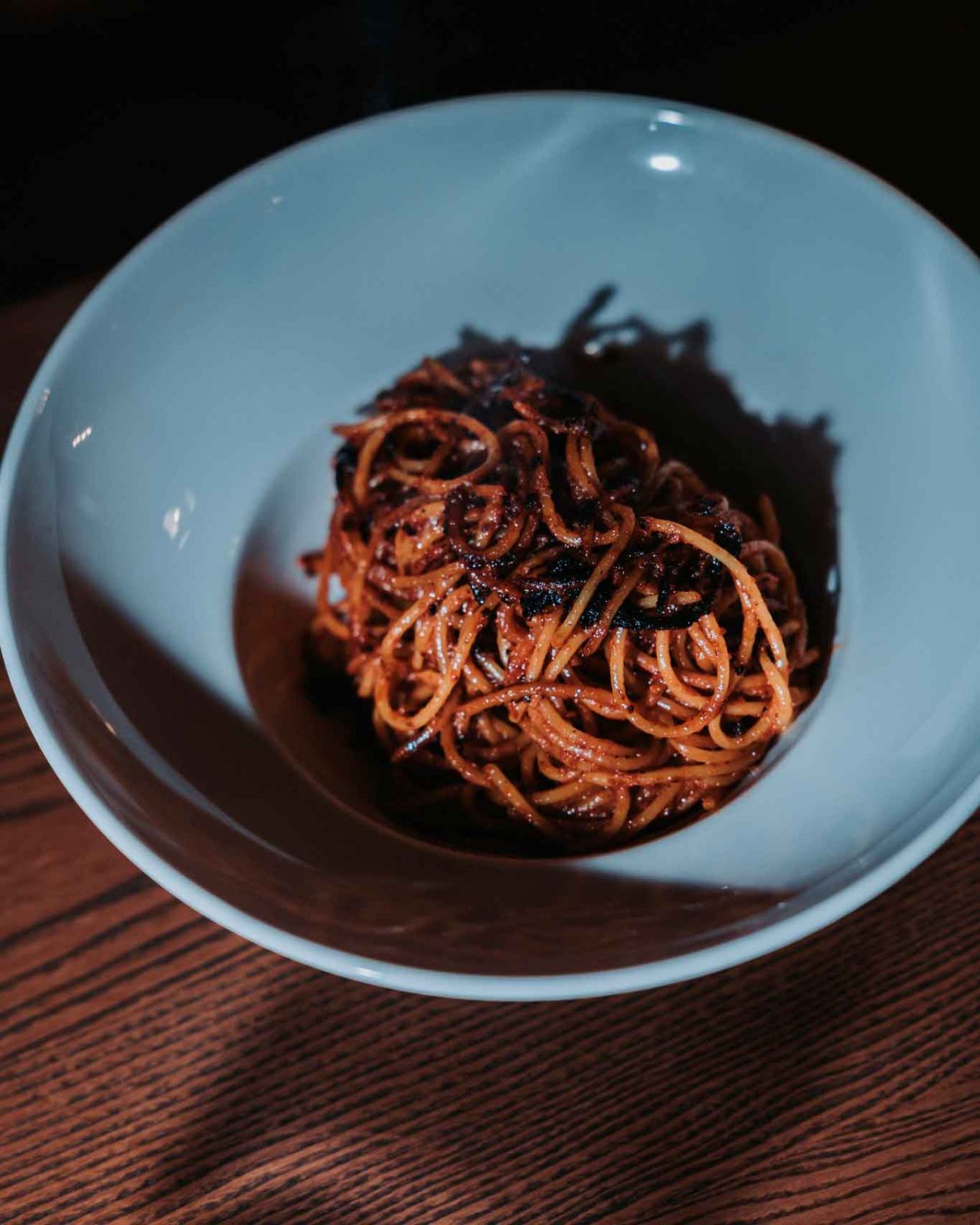 spaghetti all'assassina del ristorante Organic a Bari