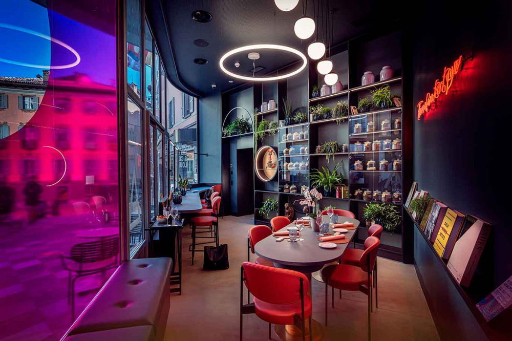 la sala delel spezie del Flamel ristorante e cocktail bar a Lugano