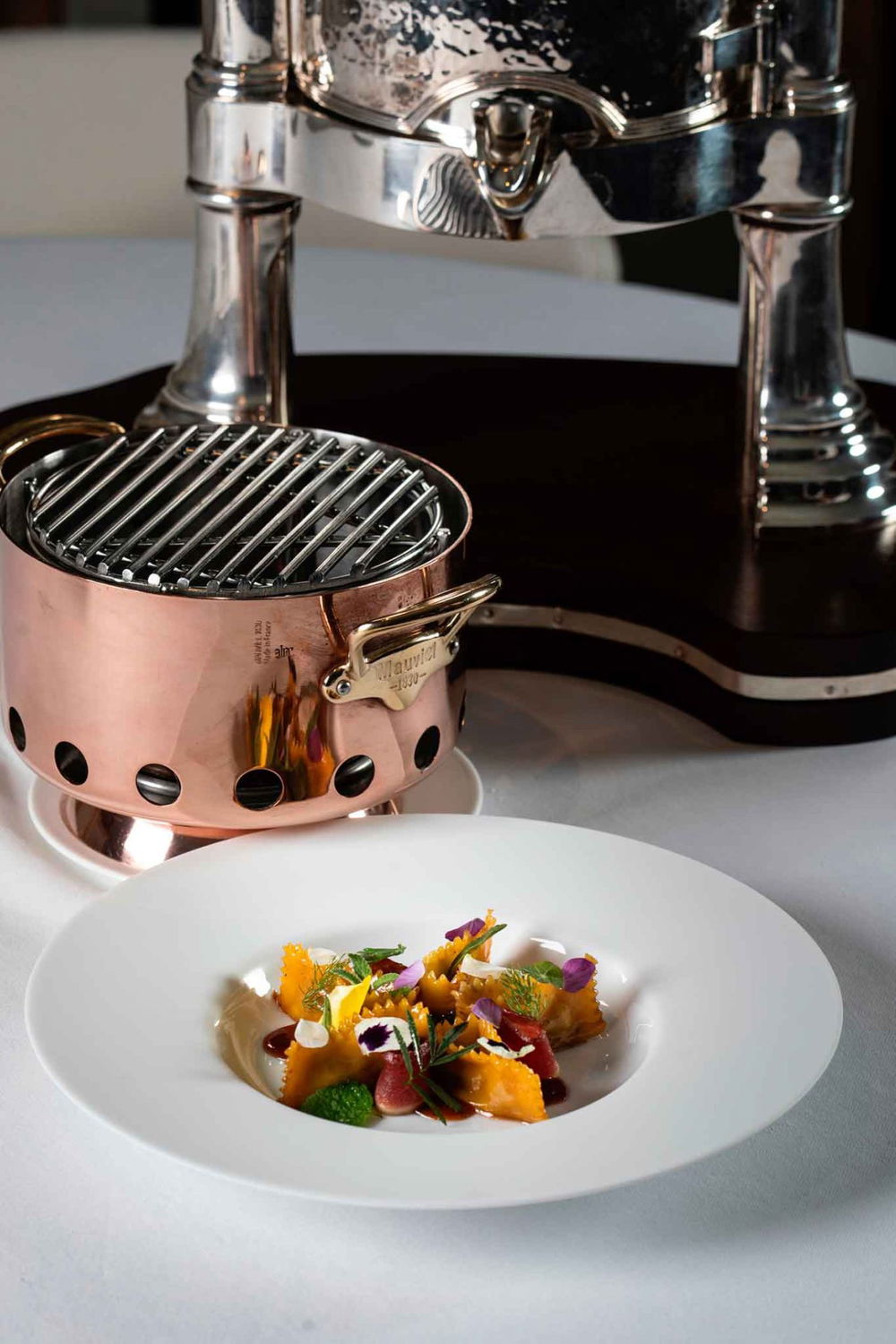 pasta e anatra del ristorante L'Aurum al Relais & Chateaux L'Albereta in Franciacorta